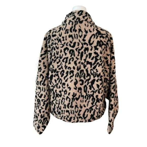 VICI Small Sherpa Pullover Sweater Cheetah Print 1/4 Zip Thick Warm Cozy - Picture 8 of 8